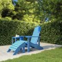Silla de jardín Adirondack con reposapiés HDPE azul agua de vidaXL, Sillas de jardín - Ref: Foro24-318648, Precio: 211,73 €, ...