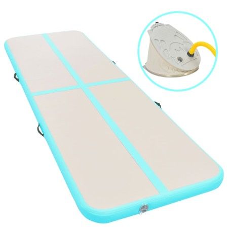 Esterilla inflable de gimnasia y bomba 400x100x10 cm PVC verde de vidaXL, Esteras para pilates y yoga - Ref: Foro24-91917, Pr...