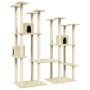 Rascador para gatos con postes de sisal color crema 174 cm de vidaXL, Mobiliario para gatos - Ref: Foro24-171533, Precio: 144...