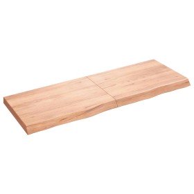 Estante pared madera roble tratada marrón claro 140x50x(2-6) cm en Estanterías | Comprar online en Foru.es