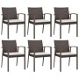 Sillas jardín cojines 6 uds ratán sintético marrón 56,5x57x83cm de vidaXL, Sillas de jardín - Ref: Foro24-3187078, Precio: 40...