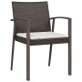 Sillas jardín cojines 6 uds ratán sintético marrón 56,5x57x83cm de vidaXL, Sillas de jardín - Ref: Foro24-3187078, Precio: 40...