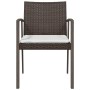 Sillas jardín cojines 6 uds ratán sintético marrón 56,5x57x83cm de vidaXL, Sillas de jardín - Ref: Foro24-3187078, Precio: 40...