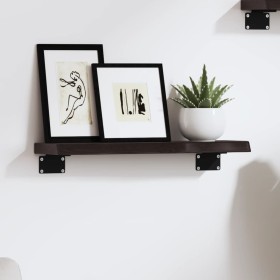 Estante de pared madera roble tratada marrón oscuro 40x10x2 cm en Estanterías | Comprar online en Foru.es