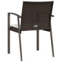 Sillas jardín cojines 6 uds ratán sintético marrón 56,5x57x83cm de vidaXL, Sillas de jardín - Ref: Foro24-3187078, Precio: 40...