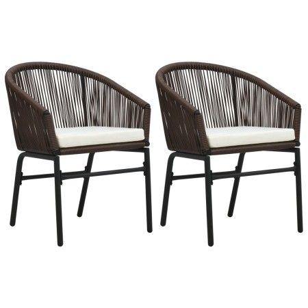 Sillas de jardín 2 unidades ratán sintético marrón de vidaXL, Sillas de jardín - Ref: Foro24-48136, Precio: 178,04 €, Descuen...