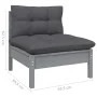 2-seater garden sofa with anthracite gray pine wood cushions by vidaXL, Outdoor sofas - Ref: Foro24-3095994, Price: 170,16 €,...