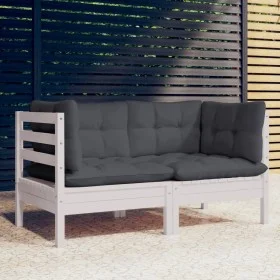 2-Sitzer-Gartensofa mit anthrazitgrauen Kissen aus Kiefernholz von vidaXL, Outdoor-Sofas - Ref: Foro24-3096011, Preis: 192,75...