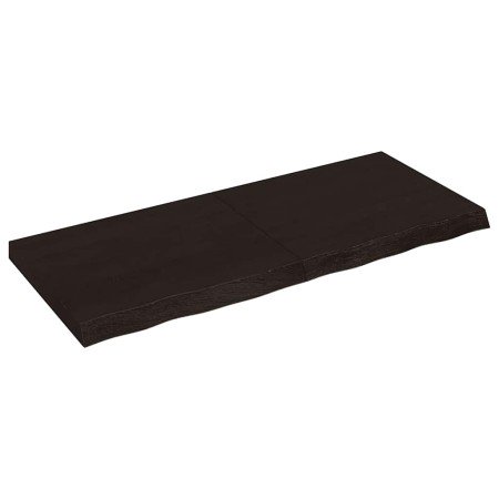 Estante pared madera roble tratada marrón oscuro 120x50x(2-6)cm en Estanterías | Comprar online en Foru.es