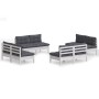 Muebles de jardín 8 piezas con cojines antracita madera pino de vidaXL, Conjuntos de jardín - Ref: Foro24-3096041, Precio: 60...