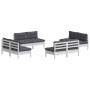 Muebles de jardín 8 piezas con cojines antracita madera pino de vidaXL, Conjuntos de jardín - Ref: Foro24-3096041, Precio: 60...