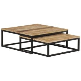Mesas de centro apilables 2 unidades madera maciza de mango de vidaXL, Mesas de centro - Ref: Foro24-320389, Precio: 186,87 €...