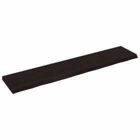 Estante pared madera roble tratada marrón oscuro 200x40x(2-6)cm en Estanterías | Comprar online en Foru.es