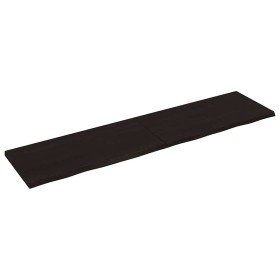 Estante pared madera roble tratada marrón oscuro 200x50x(2-4)cm en Estanterías | Comprar online en Foru.es