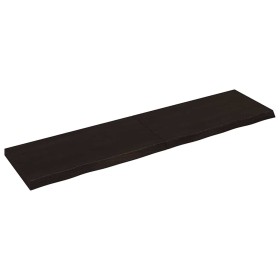 Estante pared madera roble tratada marrón oscuro 200x50x(2-6)cm en Estanterías | Comprar online en Foru.es
