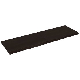 Estante pared madera roble tratada marrón oscuro 200x60x(2-6)cm en Estanterías | Comprar online en Foru.es