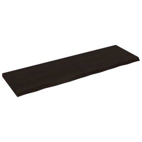 Estante pared madera roble tratada marrón oscuro 200x60x(2-6)cm en Estanterías | Comprar online en Foru.es