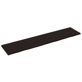 Estante pared madera roble tratada marrón oscuro 220x50x(2-4)cm en Estanterías | Comprar online en Foru.es