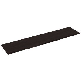 Estante pared madera roble tratada marrón oscuro 220x50x(2-4)cm en Estanterías | Comprar online en Foru.es