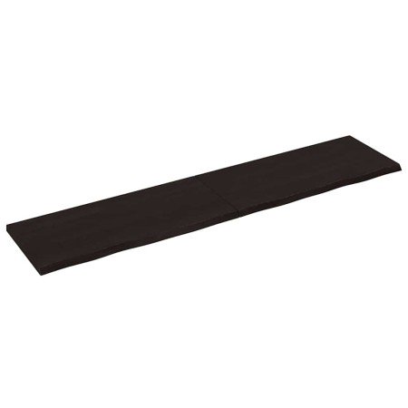 Estante pared madera roble tratada marrón oscuro 220x50x(2-4)cm en Estanterías | Comprar online en Foru.es