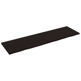 Estante pared madera roble tratada marrón oscuro 220x60x(2-4)cm en Estanterías | Comprar online en Foru.es