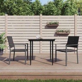 Sillas de jardín 2 uds ratán sintético negro 54x62,5x89 cm en Sillas de jardín | Comprar online en Foru.es