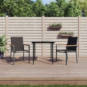 Sillas de jardín 2 uds textilene y acero negro 55x61,5x90 cm en Sillas de jardín | Comprar online en Foru.es