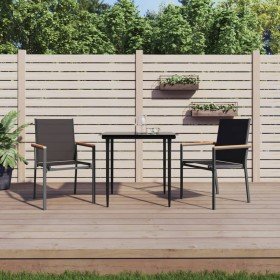 Sillas de jardín 2 uds textilene y acero negro 55x61,5x90 cm en Sillas de jardín | Comprar online en Foru.es