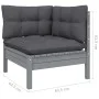 3-seater garden sofa with anthracite gray pine wood cushions by vidaXL, Outdoor sofas - Ref: Foro24-3096102, Price: 272,09 €,...
