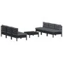 Muebles de jardín 7 pzas con cojines antracita madera de pino de vidaXL, Conjuntos de jardín - Ref: Foro24-3096098, Precio: 6...
