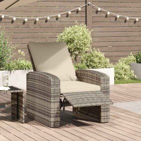 Sillón reclinable jardín y cojines ratán sintético marrón claro en Sillas de jardín | Comprar online en Foru.es