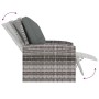 Sillón reclinable de jardín con cojines ratán sintético gris en Sillas de jardín | Comprar online en Foru.es