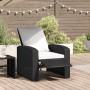Sillón reclinable de jardín con cojines ratán sintético negro en Sillas de jardín | Comprar online en Foru.es