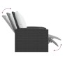 Sillón reclinable de jardín con cojines ratán sintético negro en Sillas de jardín | Comprar online en Foru.es