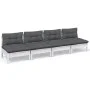4-seater garden sofa with anthracite gray pine wood cushions by vidaXL, Outdoor sofas - Ref: Foro24-3096125, Price: 302,42 €,...