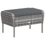 Sillón de jardín con reposapiés ratán sintético gris en Sillas de jardín | Comprar online en Foru.es
