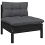 4-seater garden sofa with anthracite gray pine wood cushions by vidaXL, Outdoor sofas - Ref: Foro24-3096128, Price: 370,02 €,...