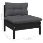 4-seater garden sofa with anthracite gray pine wood cushions by vidaXL, Outdoor sofas - Ref: Foro24-3096128, Price: 370,02 €,...