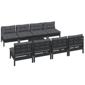 Juego de muebles de jardín 9 pzas y cojines madera maciza pino de vidaXL, Conjuntos de jardín - Ref: Foro24-3096146, Precio: ...