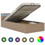 Cama canapé hidráulica LED cuero sintético capuchino 100x200 cm de vidaXL, Camas y somieres - Ref: Foro24-285559, Precio: 285...