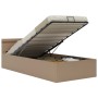 Cama canapé hidráulica LED cuero sintético capuchino 100x200 cm de vidaXL, Camas y somieres - Ref: Foro24-285559, Precio: 285...