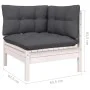 3-seater garden sofa with anthracite gray pine wood cushions by vidaXL, Outdoor sofas - Ref: Foro24-3096101, Price: 280,13 €,...