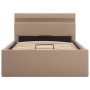 Cama canapé hidráulica LED cuero sintético capuchino 100x200 cm de vidaXL, Camas y somieres - Ref: Foro24-285559, Precio: 285...