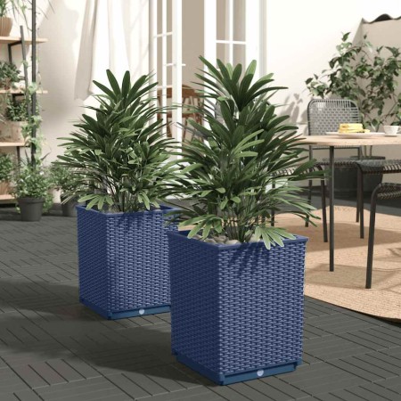 Jardineras 2 uds polipropileno azul gris 30x30x37 cm en Macetas y jardineras | Comprar online en Foru.es