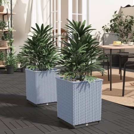 Jardineras 2 unidades polipropileno gris claro 30x30x37 cm en Macetas y jardineras | Comprar online en Foru.es