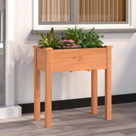 Jardinera con forro interior madera abeto marrón 71x37x76 cm en Macetas y jardineras | Comprar online en Foru.es