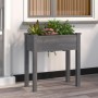 Jardinera con forro interior madera abeto gris 71x37x76 cm en Macetas y jardineras | Comprar online en Foru.es
