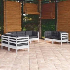 Muebles de jardín 7 pzas con cojines madera maciza de pino de vidaXL, Conjuntos de jardín - Ref: Foro24-3096257, Precio: 657,...