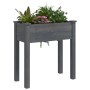 Jardinera con forro interior madera abeto gris 71x37x76 cm en Macetas y jardineras | Comprar online en Foru.es