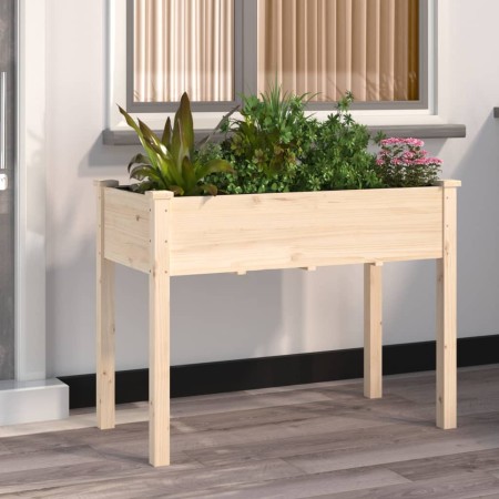Jardinera con forro interior madera maciza abeto 118x59x76 cm en Macetas y jardineras | Comprar online en Foru.es